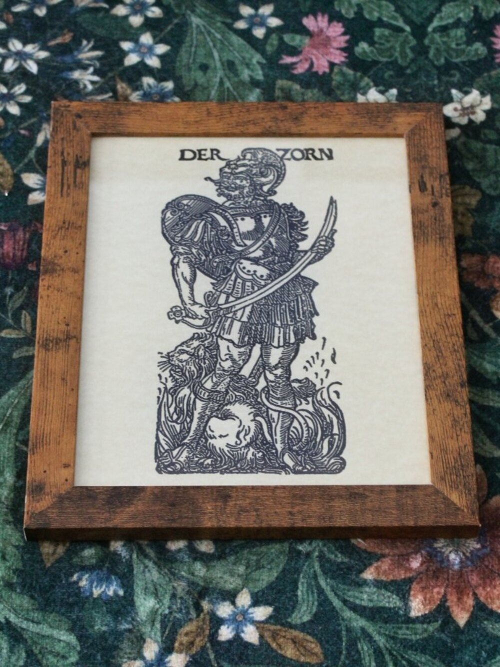 Der Zorn Warrior Woodcut Art Print 8x10 Parchment Dark Academia Gothic Decor